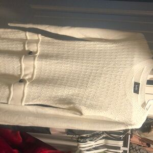 Ivory Sweater with Button Accents